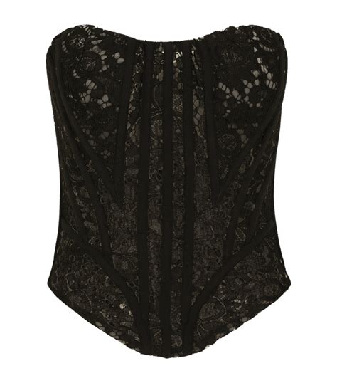Womens Dolce And Gabbana Multi Lace Bustier Top Harrods Uk