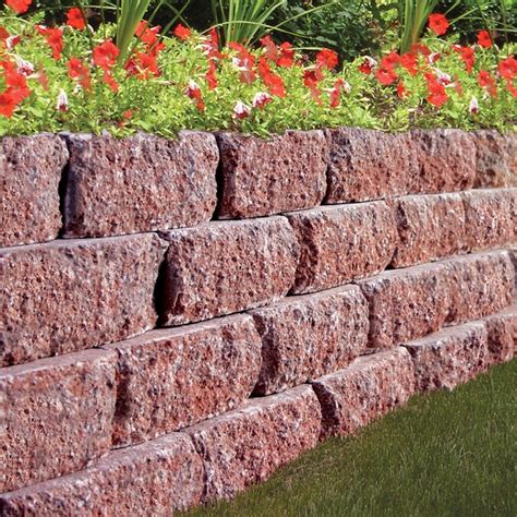 Retaining walls are an excellent design addition to your garden and a problem solver. Red Retaining Wall Block (Common: 4-in x 12-in; Actual: 4-in x 12-in) in the Retaining Wall ...