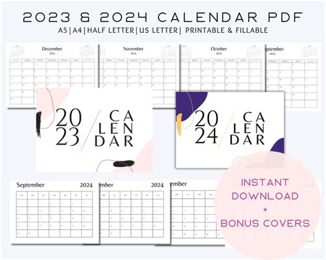 Editable 2023 And 2024 Monthly Calendars Teacher Calendar Fill In