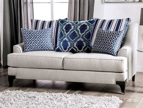 Furniture Of America Sisseton Light Gray Loveseat The Classy Home