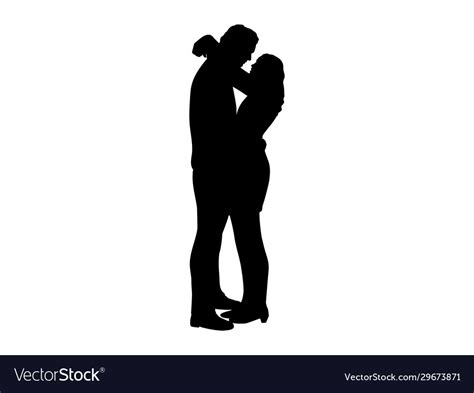 silhouette two lovers man and woman embracing vector image