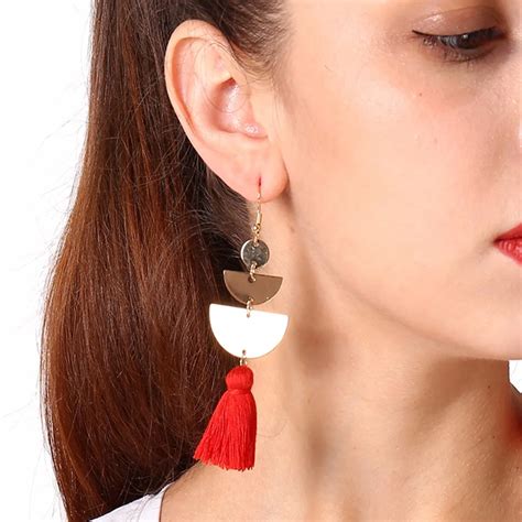 Chinese Style New Hot Tassel Drop Earrings Red Vintage Tassel Earrings