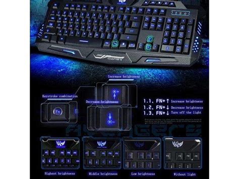 A877 114 Key Led Backlit Wired Usb Gaming Keyboard Black
