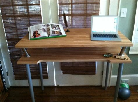 Standing Desk I Want One Stylish Standing Desk Wooden Standing