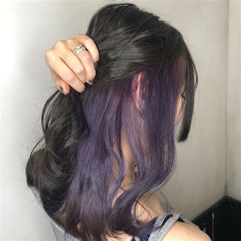 Purple Under Dyed Hair Hair Color Streaks Hair Color Underneath