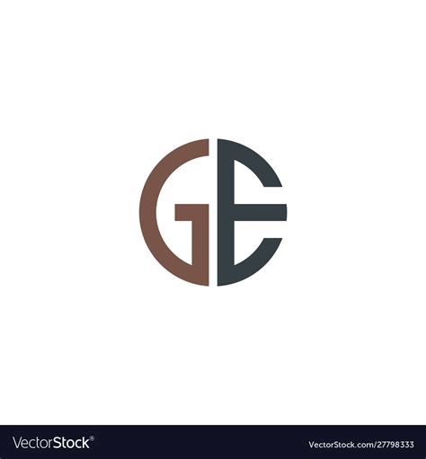 Initial Letter Ge Creative Design Logo Royalty Free Vector