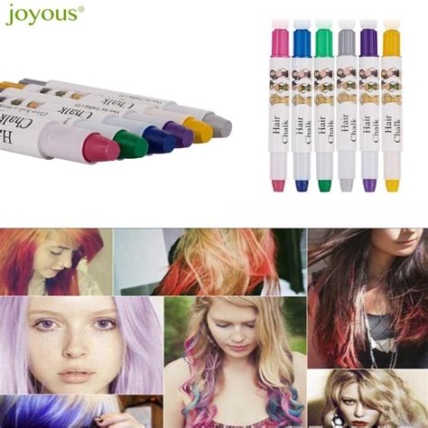 Amatm 6pcs Professional Waxy Hair Chalk Pens Hair Chalk Salon