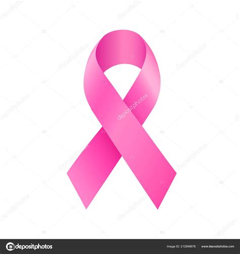 Pink Ribbon Symbol Breast Cancer Awareness Month Campaign Icon Design