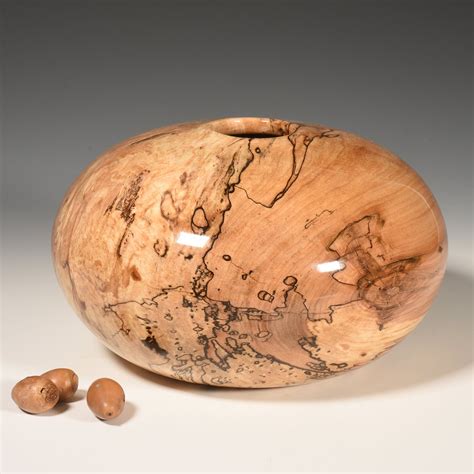 Spalted Maple Wood Turned Large Hollow Form Wood Turned Art Etsy