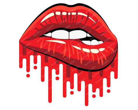 Dripping Lips Svg Biting Lips Svg Sexy Lips Svg Red Lips Svg Woman Svg