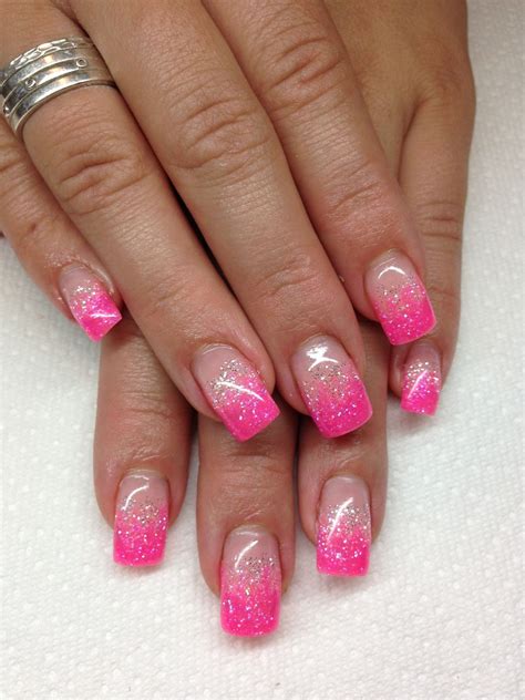 Glitter Tip Nails Pink Nail Art Designs Valentines Nail Art Designs