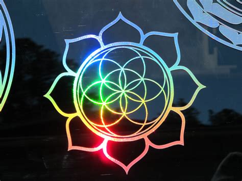 Lotus Seed Of Life Sticker Medium 775 Size By Signchronicity