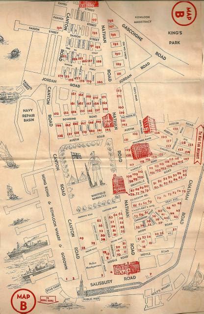 Kowloon Street Map 1957 Gwulo