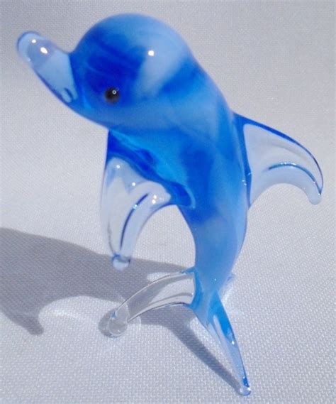 Handmade Art Glass Figurine Dolphin 2 By Porcelainfigurine On Etsy