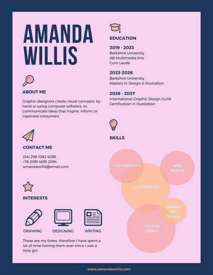 For a designer, a resume isn't just a summary of your work experience; Pink Colorful Infographic Resume | Resume | Pinterest ...