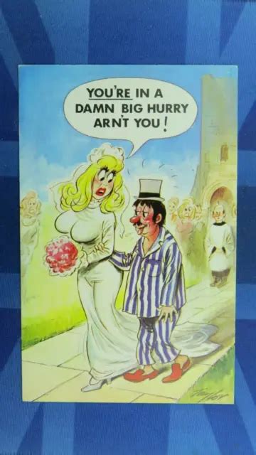 Saucy Bamforth Comic Postcard 1970s Big Boobs Church Wedding Dress Honeymoon 739 Picclick