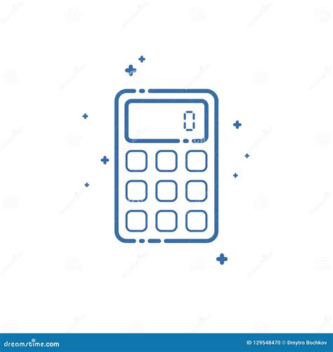 Calculator Icon Vector Illustration Flat Linear Design Stock