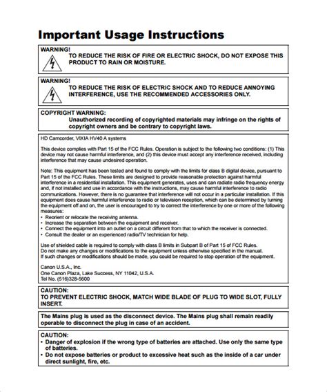 sample instruction manual templates