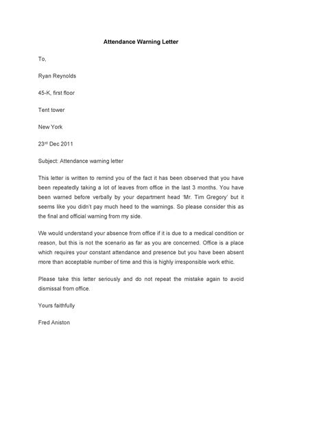 Employees Warning Letter Sample Collection Letter Template Collection