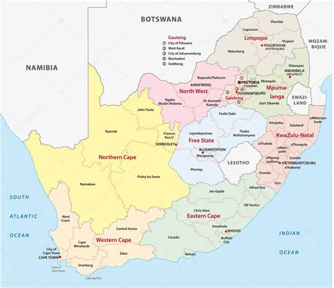 South Africa Capital Cities Map