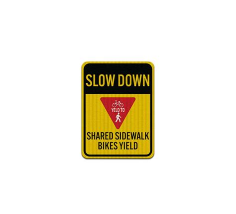 Shop For Slow Down Bike Aluminum Sign Egr Reflective Bannerbuzz
