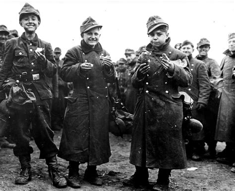 German Youth Soldiers Captured By 6th Armored Division Us Army 1945