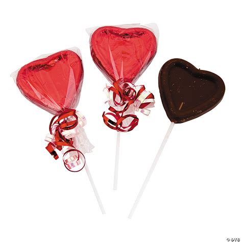 Valentine Heart Suckers Chocolate Candy Oriental Trading