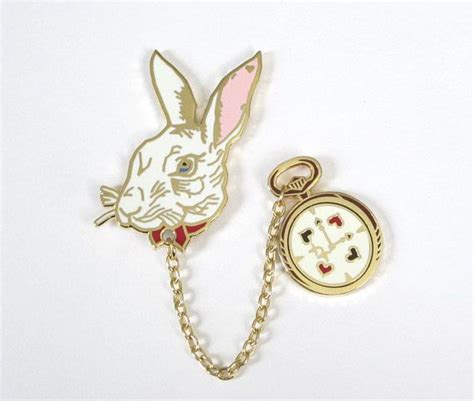 Enamel Pin Set Alice In Wonderland White Rabbit Brooch Lapel