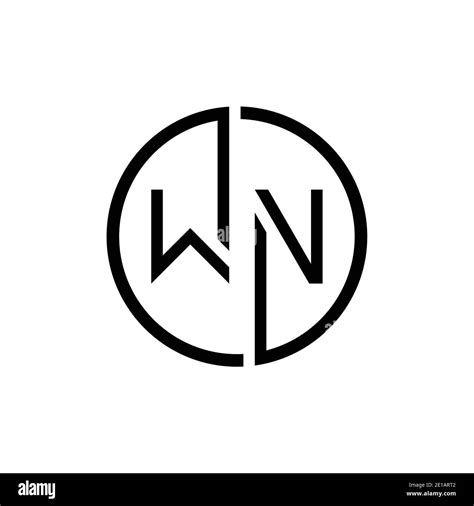 Initial Circle Letter WN Logo Design Vector Template Initial Linked Letter WN Logo Design Stock