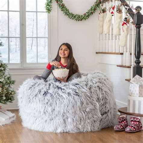 A bean bag chair is just a chair, no matter how you look at it, right? GDF Studio Lycus Furry Bean Bag, Silver Grey - Walmart.com ...