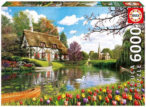 Puzzle Dominic Davison Lakeside Cottage Educa 16784 6000 Teile Puzzle