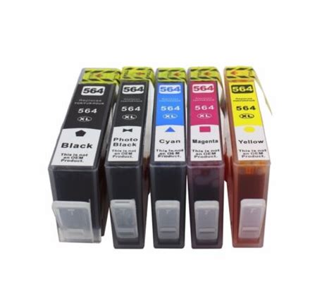 5 Pack 564xl Ink Cartridge Set For Photosmart 7510 7520 5510 5520 6510