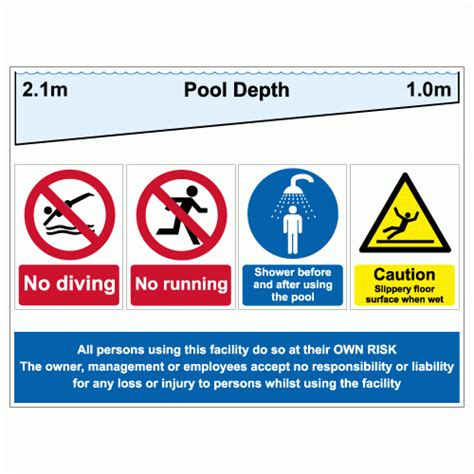 Swimming Pool Rules And Depths Sign Pool Safety Signs Safety Signs