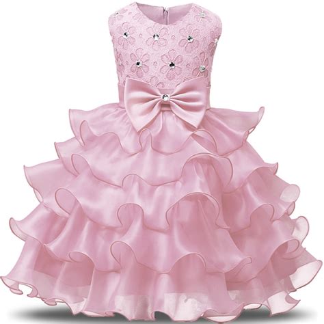 Fancy Baby Girl Ball Gown Tutu First Birthday Dress Girls Kids Dresses