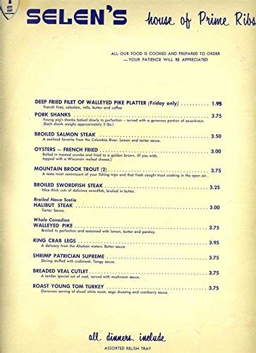 Perfect for christmas and the holiday season. menu 1970s - Google Search | House of prime rib, Salmon steak, Prime rib restaurant