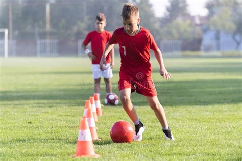 Boy Soccer Player In Training Stock Photo Image Of Equipment