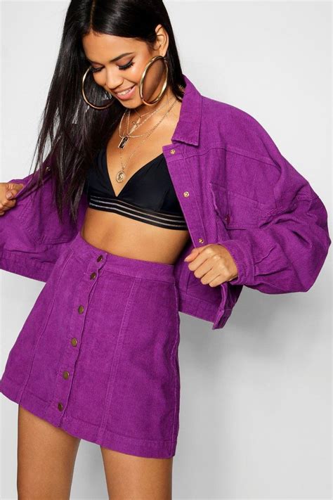 Click Here To Find Out About The Cord Purple Button Through Skirt From Boohoo Part Of Our