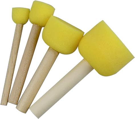 20 Pcs Round Sponges Brush Set 4 Sizes Paint Tools For Kids