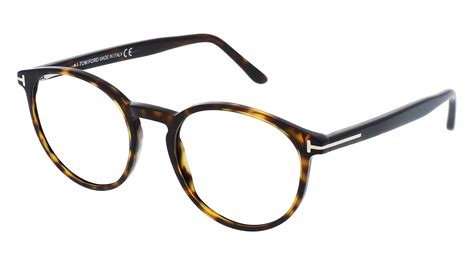 Eyeglasses Tom Ford Ft 5524 052 4919 Unisex Ecaille Foncée Round Full Frame Glasses Classic