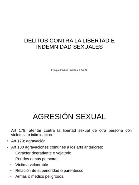 Tema 7 Delitos Contra La Libertad Sexual Pdf Agresión Sexual Mala Conducta