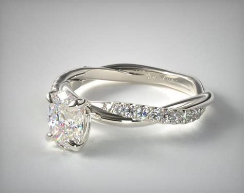 14k White Gold Pavé Rope Engagement Ring Designer Engagement Rings Future Engagement Rings