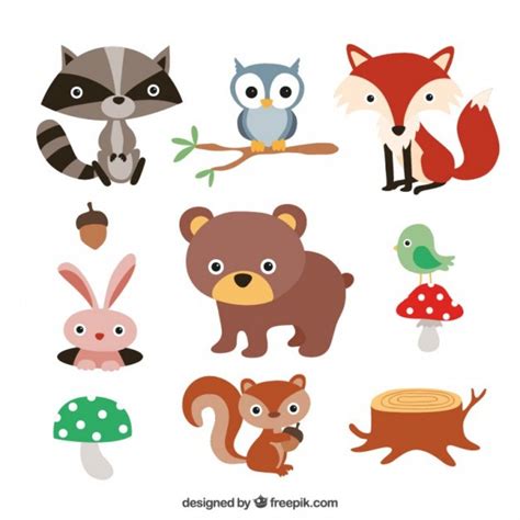 Free Vector Cute Forest Animals 9334 Forest Cartoon Cartoon Animals