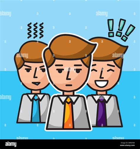 Group Businessman Portrait Team Successful Vector Illustration Stock