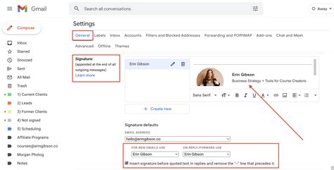 How To Create A Professional Email Signature In Gmail Erin Gibson