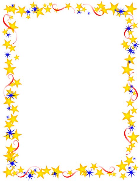 Red Gold And Blue Stars Border Free Borders And Clip