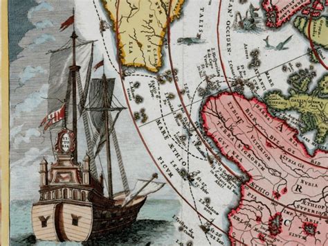 Vintage Map Of Magellans Voyage 1700 Etsy