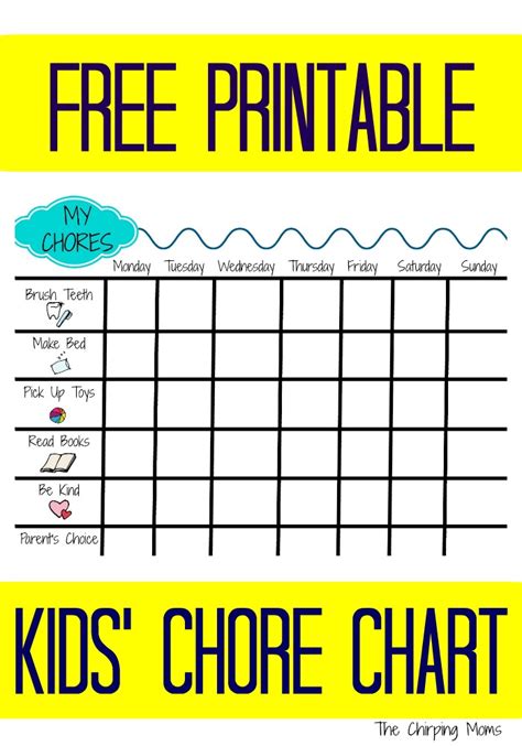 Printable Toddler Chore Chart Francesco Printable