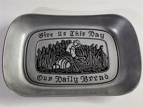 wilton armetale pewter tray give us this day our daily bread farmer tending crop 13 17 picclick