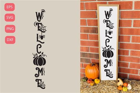 Welcome Halloween Pumpkin Sign Svg File