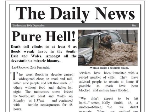 News Article Examples 7 Examples Of Newspaper Articles For Students